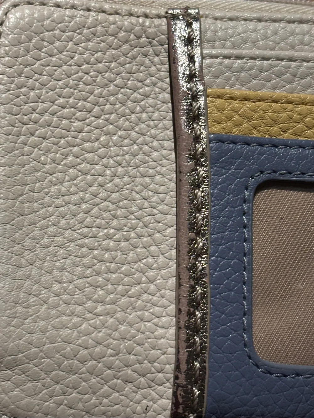 The Sak Iris Costal Colorblock Card Wallet Keychain - Cream, Blue & Yellow